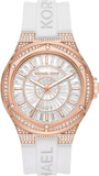 Buy Shop Michael Kors Lennox Three-Hand Crystals Dial White Silicone Strap Watch For Women - MK7248 USA Online