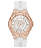 Buy Shop Michael Kors Lennox Three-Hand Crystals Dial White Silicone Strap Watch For Women - MK7248 USA Online