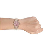 Buy Shop Michael Kors Lennox Three Hand Crystals Rose Gold Dial Rose Gold Steel Strap Watch For Women - MK6992 USA Online