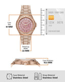 Buy Shop Michael Kors Lennox Three Hand Crystals Rose Gold Dial Rose Gold Steel Strap Watch For Women - MK6992 USA Online