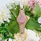 Buy Shop Michael Kors Lennox Three Hand Crystals Rose Gold Dial Rose Gold Steel Strap Watch For Women - MK6992 USA Online
