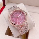 Buy Shop Michael Kors Lennox Three Hand Crystals Rose Gold Dial Rose Gold Steel Strap Watch For Women - MK6992 USA Online