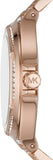 Buy Shop Michael Kors Lennox Three Hand Crystals Rose Gold Dial Rose Gold Steel Strap Watch For Women - MK6992 USA Online