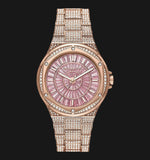 Buy Shop Michael Kors Lennox Three Hand Crystals Rose Gold Dial Rose Gold Steel Strap Watch For Women - MK6992 USA Online
