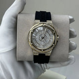 Buy Shop Michael Kors Lennox Three Hand Crystals Silver Dial Black Silicone Strap Watch For Women - MK7247 USA Online