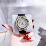 Buy Shop Michael Kors Lennox Three Hand Crystals Silver Dial Black Silicone Strap Watch For Women - MK7247 USA Online