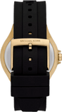 Buy Shop Michael Kors Lennox Three Hand Crystals Silver Dial Black Silicone Strap Watch For Women - MK7247 USA Online