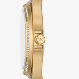 Buy Shop Michael Kors Lennox Three Hand Crystals Silver Dial Black Silicone Strap Watch For Women - MK7247 USA Online