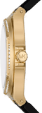 Buy Shop Michael Kors Lennox Three Hand Crystals Silver Dial Black Silicone Strap Watch For Women - MK7247 USA Online