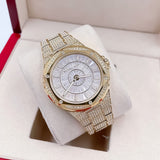 Buy Shop Michael Kors Lennox Three Hand Crystals White Dial Gold Steel Strap Watch For Women - MK6991 USA Online