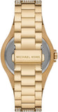 Buy Shop Michael Kors Lennox Three Hand Crystals White Dial Gold Steel Strap Watch For Women - MK6991 USA Online