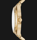 Buy Shop Michael Kors Lennox Three Hand Crystals White Dial Gold Steel Strap Watch For Women - MK6991 USA Online