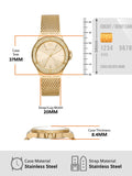 Buy Shop Michael Kors Lennox Three-Hand Gold Dial Gold Mesh Bracelet Watch For Women - MK7335 USA Online