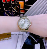Buy Shop Michael Kors Lennox Three-Hand Gold Dial Gold Mesh Bracelet Watch For Women - MK7335 USA Online
