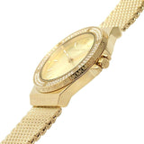 Buy Shop Michael Kors Lennox Three-Hand Gold Dial Gold Mesh Bracelet Watch For Women - MK7335 USA Online