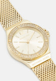 Buy Shop Michael Kors Lennox Three-Hand Gold Dial Gold Mesh Bracelet Watch For Women - MK7335 USA Online