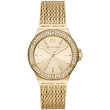Buy Shop Michael Kors Lennox Three-Hand Gold Dial Gold Mesh Bracelet Watch For Women - MK7335 USA Online