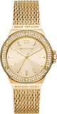 Buy Shop Michael Kors Lennox Three-Hand Gold Dial Gold Mesh Bracelet Watch For Women - MK7335 USA Online
