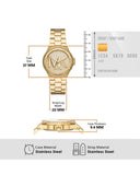 Buy Shop Michael Kors Lennox Three Hand Gold Dial Gold Steel Strap Watch For Women - MK7229 USA Online
