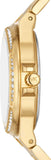 Buy Shop Michael Kors Lennox Three Hand Gold Dial Gold Steel Strap Watch For Women - MK7229 USA Online