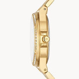 Buy Shop Michael Kors Lennox Three Hand Gold Dial Gold Steel Strap Watch For Women - MK7229 USA Online