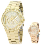 Buy Shop Michael Kors Lennox Three Hand Gold Dial Gold Steel Strap Watch For Women - MK7229 USA Online