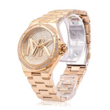 Buy Shop Michael Kors Lennox Three Hand Gold Dial Gold Steel Strap Watch For Women - MK7229 USA Online