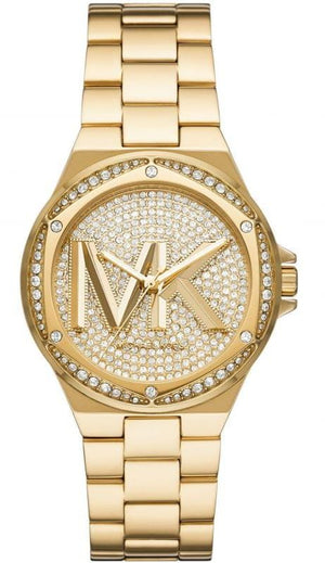 Buy Shop Michael Kors Lennox Three Hand Gold Dial Gold Steel Strap Watch For Women - MK7229 USA Online