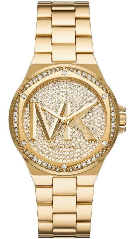 Buy Shop Michael Kors Lennox Three Hand Gold Dial Gold Steel Strap Watch For Women - MK7229 USA Online