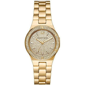 Buy Shop Michael Kors Lennox Three Hand Gold Dial Gold Steel Strap Watch For Women - MK7289 USA Online