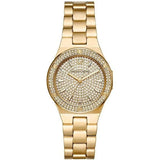 Buy Shop Michael Kors Lennox Three Hand Gold Dial Gold Steel Strap Watch For Women - MK7289 USA Online
