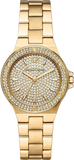 Buy Shop Michael Kors Lennox Three Hand Gold Dial Gold Steel Strap Watch For Women - MK7289 USA Online