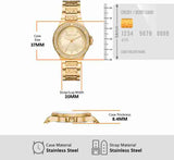 Buy Shop Michael Kors Lennox Three-Hand Gold Dial Gold Steel Strap Watch For Women - MK7339 USA Online