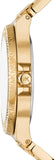 Buy Shop Michael Kors Lennox Three-Hand Gold Dial Gold Steel Strap Watch For Women - MK7339 USA Online