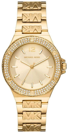 Buy Shop Michael Kors Lennox Three-Hand Gold Dial Gold Steel Strap Watch For Women - MK7339 USA Online
