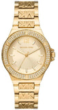 Buy Shop Michael Kors Lennox Three-Hand Gold Dial Gold Steel Strap Watch For Women - MK7339 USA Online