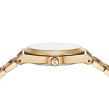 Buy Shop Michael Kors Lennox Three-Hand Gold Dial Gold Steel Strap Watch for Women - MK7500 USA Online
