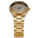 Buy Shop Michael Kors Lennox Three-Hand Gold Dial Gold Steel Strap Watch for Women - MK7500 USA Online