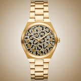 Buy Shop Michael Kors Lennox Three-Hand Gold Dial Gold Steel Strap Watch for Women - MK7500 USA Online