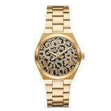Buy Shop Michael Kors Lennox Three-Hand Gold Dial Gold Steel Strap Watch for Women - MK7500 USA Online