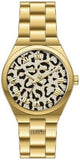 Buy Shop Michael Kors Lennox Three-Hand Gold Dial Gold Steel Strap Watch for Women - MK7500 USA Online