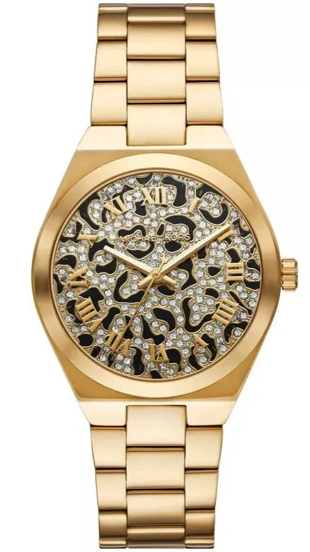 Buy Shop Michael Kors Lennox Three-Hand Gold Dial Gold Steel Strap Watch for Women - MK7500 USA Online