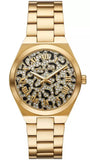 Buy Shop Michael Kors Lennox Three-Hand Gold Dial Gold Steel Strap Watch for Women - MK7500 USA Online