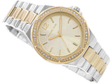 Buy Shop Michael Kors Lennox Three-Hand Gold Dial Two Tone Steel Strap Watch For Women - MK6988 USA Online