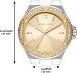 Buy Shop Michael Kors Lennox Three-Hand Gold Dial Two Tone Steel Strap Watch For Women - MK6988 USA Online