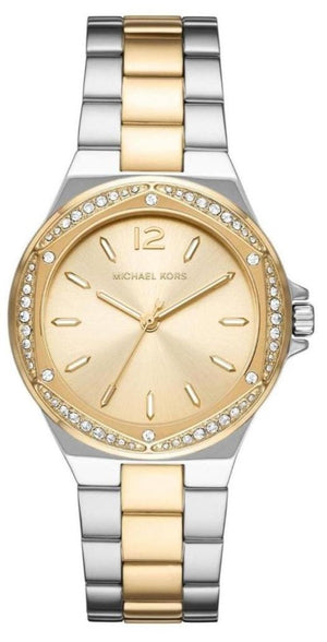 Buy Shop Michael Kors Lennox Three-Hand Gold Dial Two Tone Steel Strap Watch For Women - MK6988 USA Online