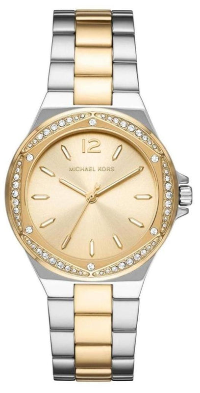 Buy Shop Michael Kors Lennox Three-Hand Gold Dial Two Tone Steel Strap Watch For Women - MK6988 USA Online