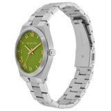 Buy Shop Michael Kors Lennox Three-Hand Green Dial Silver Steel Strap Watch for Women - MK7463 USA Online