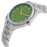 Buy Shop Michael Kors Lennox Three-Hand Green Dial Silver Steel Strap Watch for Women - MK7463 USA Online