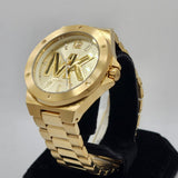 Buy Shop Michael Kors Lennox Three-Hand Quartz Gold Dial Gold Steel Strap Watch For Men - MK8939 USA Online